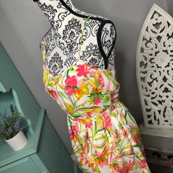 J. Crew Tropical Floral Mini Dress Size 4 Boho Beach Vacation Resortwear - Picture 6 of 12